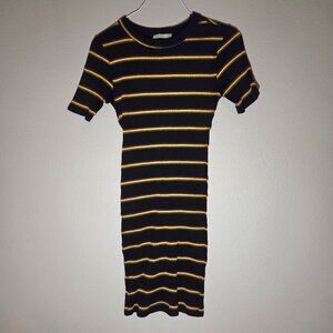 Zara Trafaluc Autumn-Winter 17-18 Medium Striped Black Bodycon Sweater Dress, S